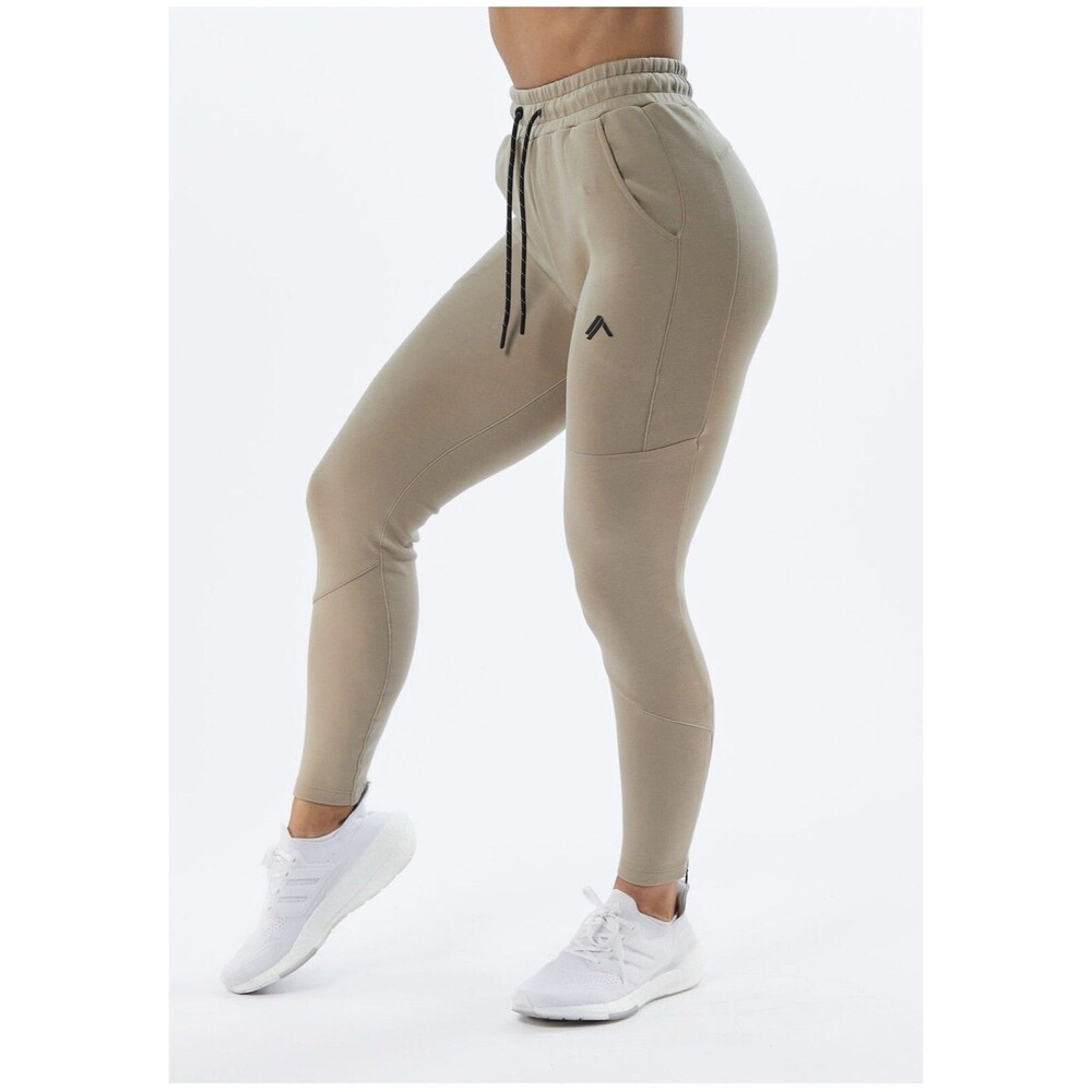 ALPHALETE WOMEN'S ELMTS ZIP JOGGER -TAN , Size Small